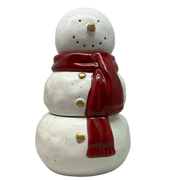 Ceramic Snowman Jar with Wax Candle