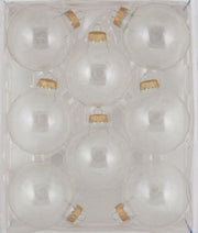 Christmas By Krebs 2 5/8 Glass Balls - Gold Caps - Clear 8 Pack