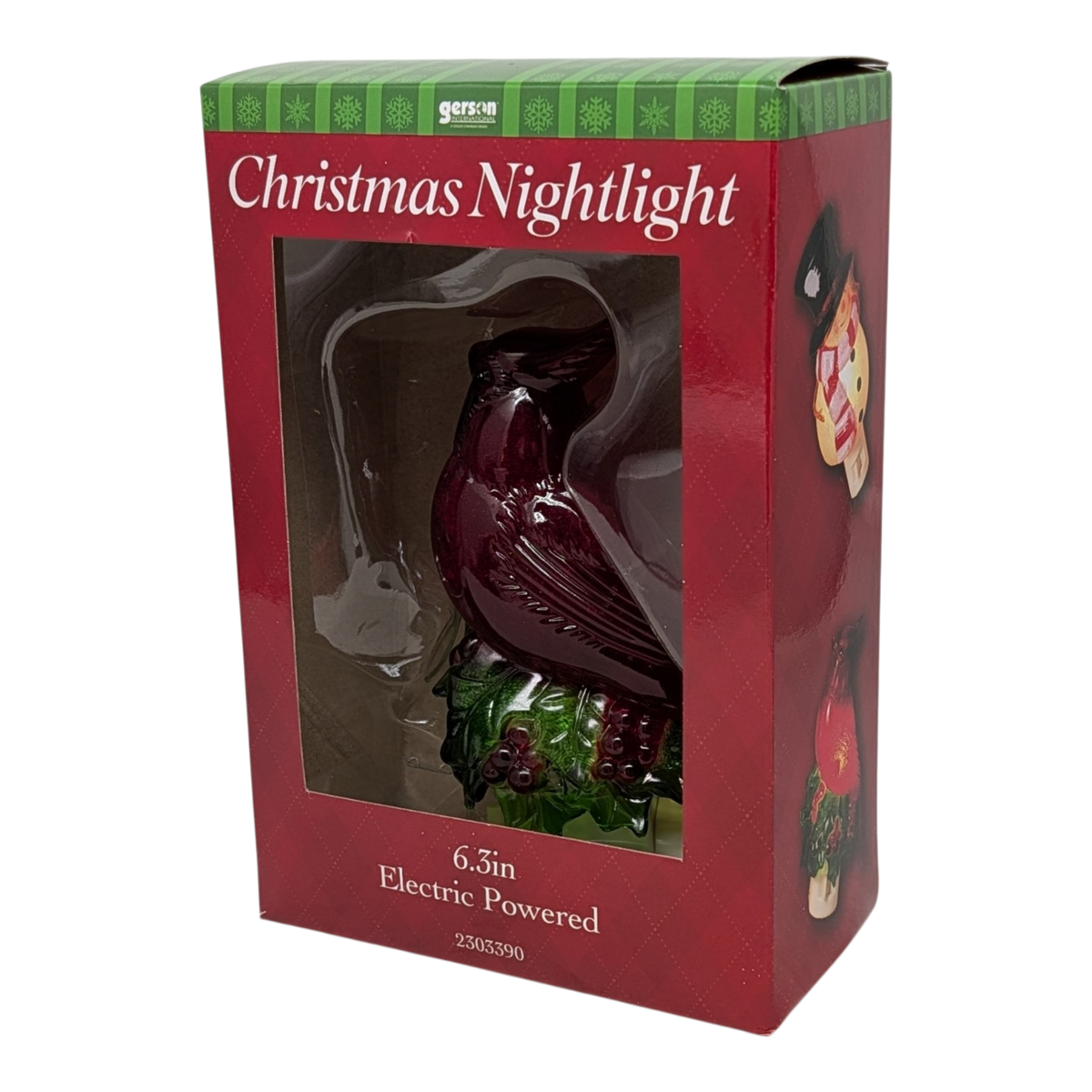 Acrylic Nightlight - Cardinal on Holly