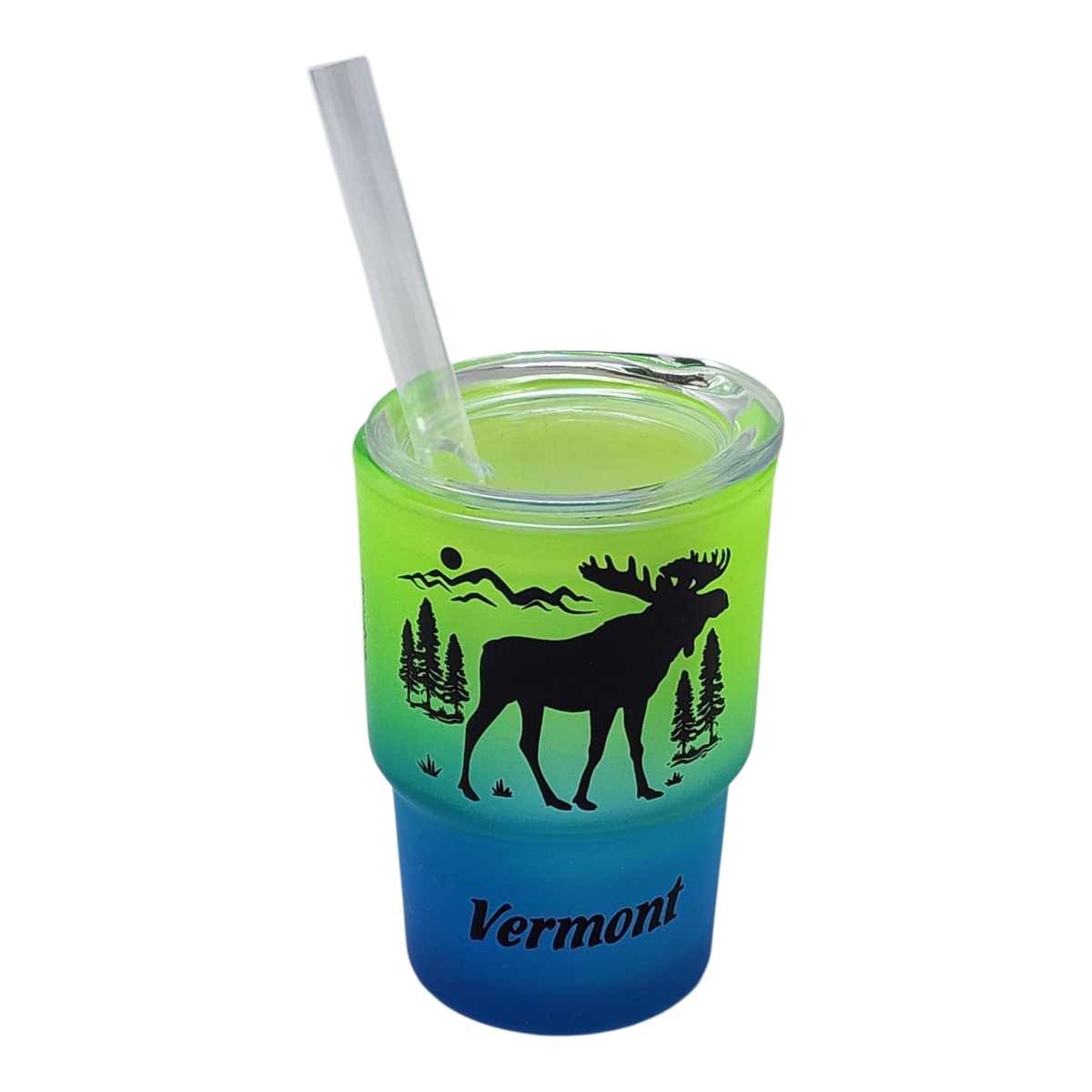 Vermont Glass Moose 2oz Shooter - Ocean Breeze