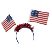 Patriotic Headband with American Flags