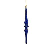 Outer Swirl Icicle Glass Ornaments - Cobalt - Double Torus
