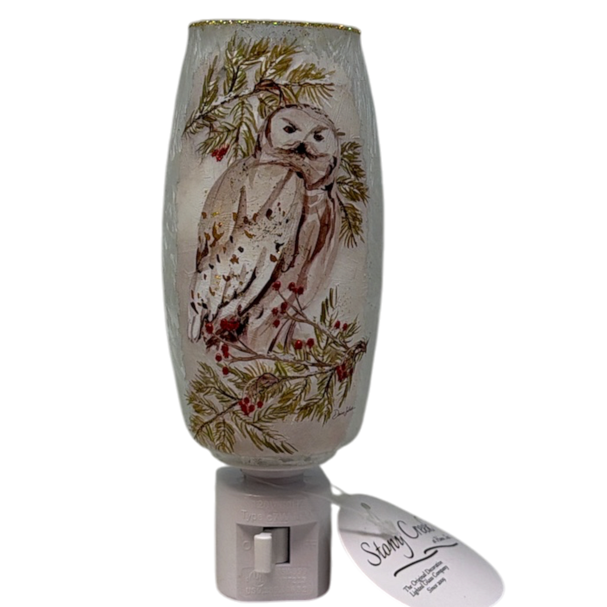 Glass Nightlight - Winter Owl