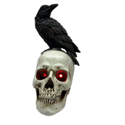 Gothic Crow on Skull Light-Up Figurine - The Shadow Hunter