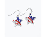 Patriotic Star Earrings – Red, White & Blue