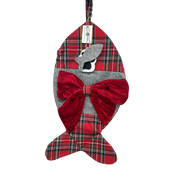Fish Shaped Plaid Stocking  For Pets