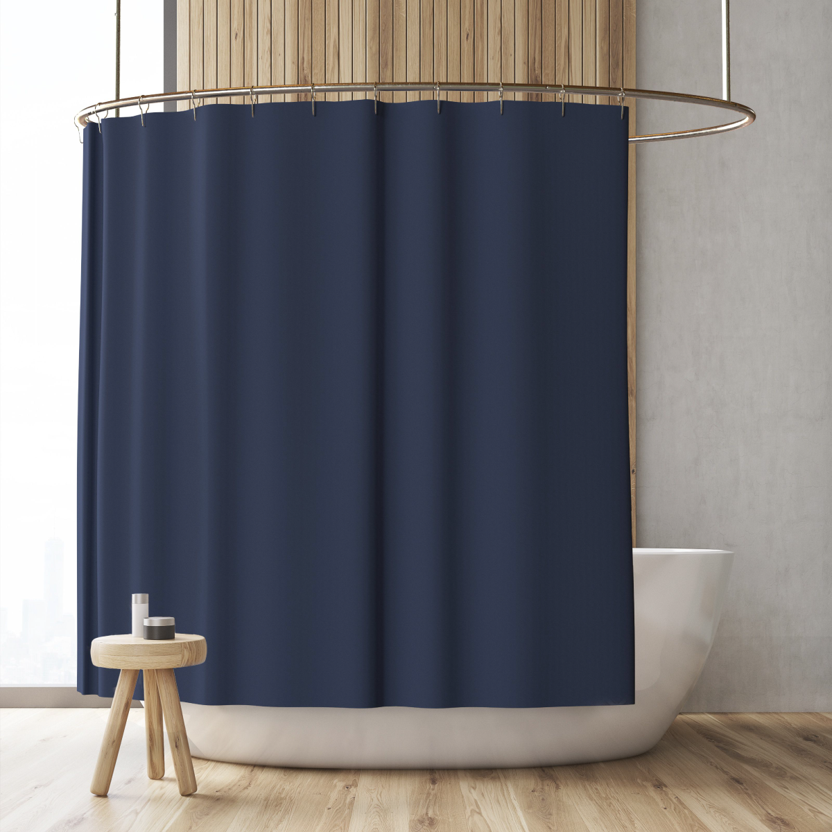 Shower Curtain - Fabric - Navy by Homeportonline