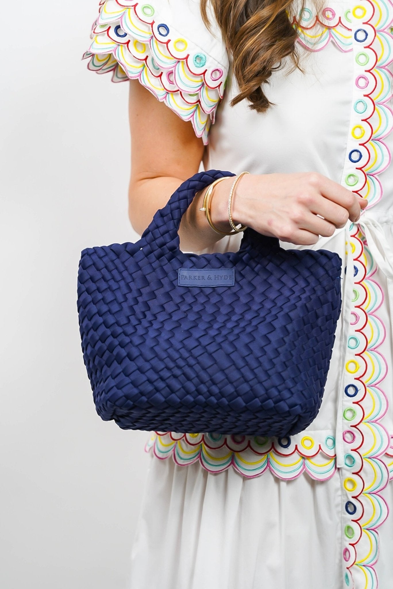 Navy Woven Mini Tote by elliparr
