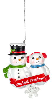 Snow Couple Ornament - Our First Christmas