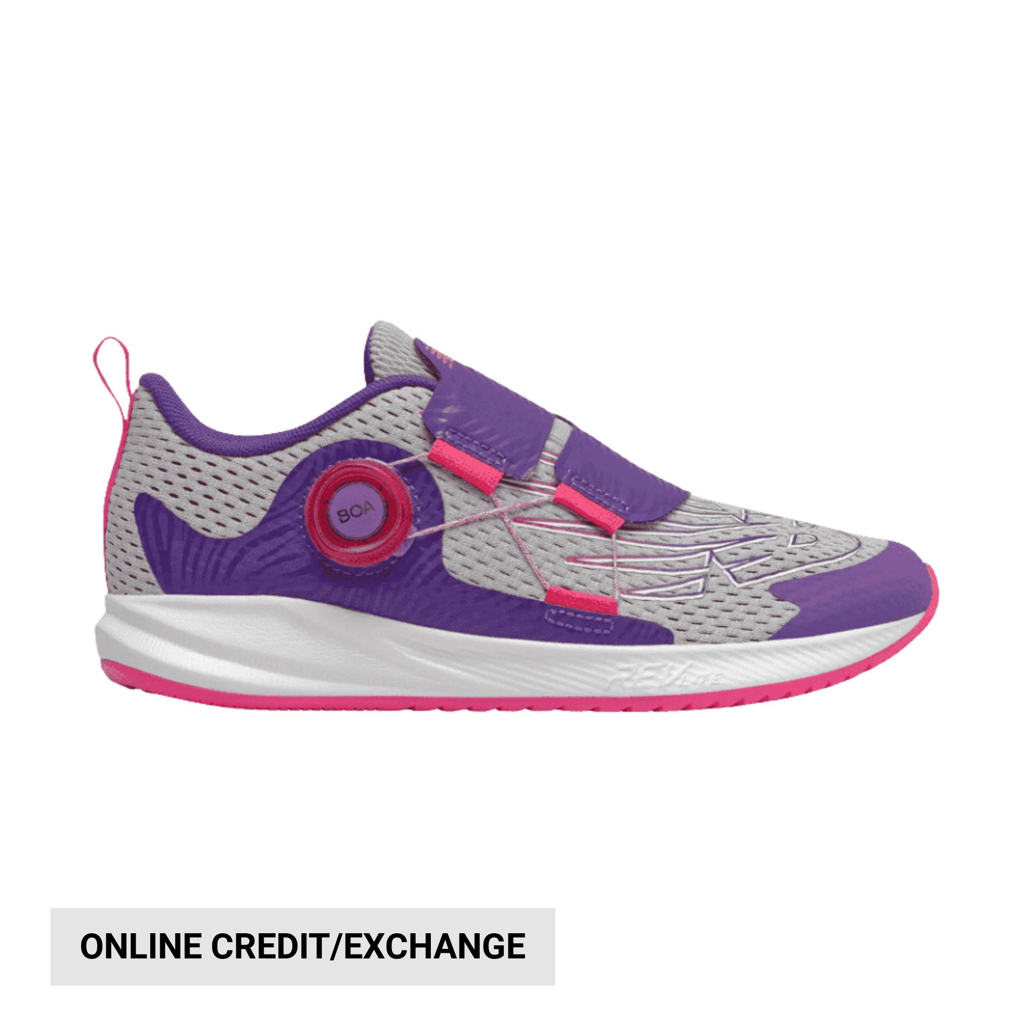 New Balance Big Kids' FuelCore Reveal V3 Boa Running Shoes - Rain Cloud/Pink Glo/Prism Purple by Lenny's Shoe & Apparel