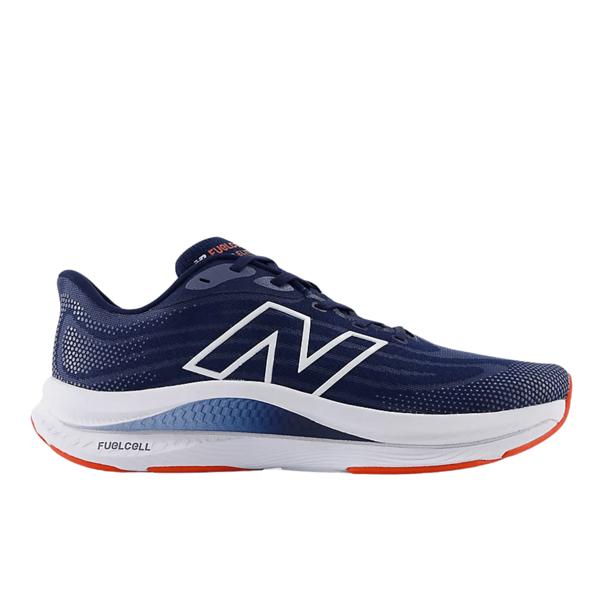 New Balance Men's FuelCell Walker Elite Shoes - NB Navy with White and Neo Flame by Lenny's Shoe & Apparel