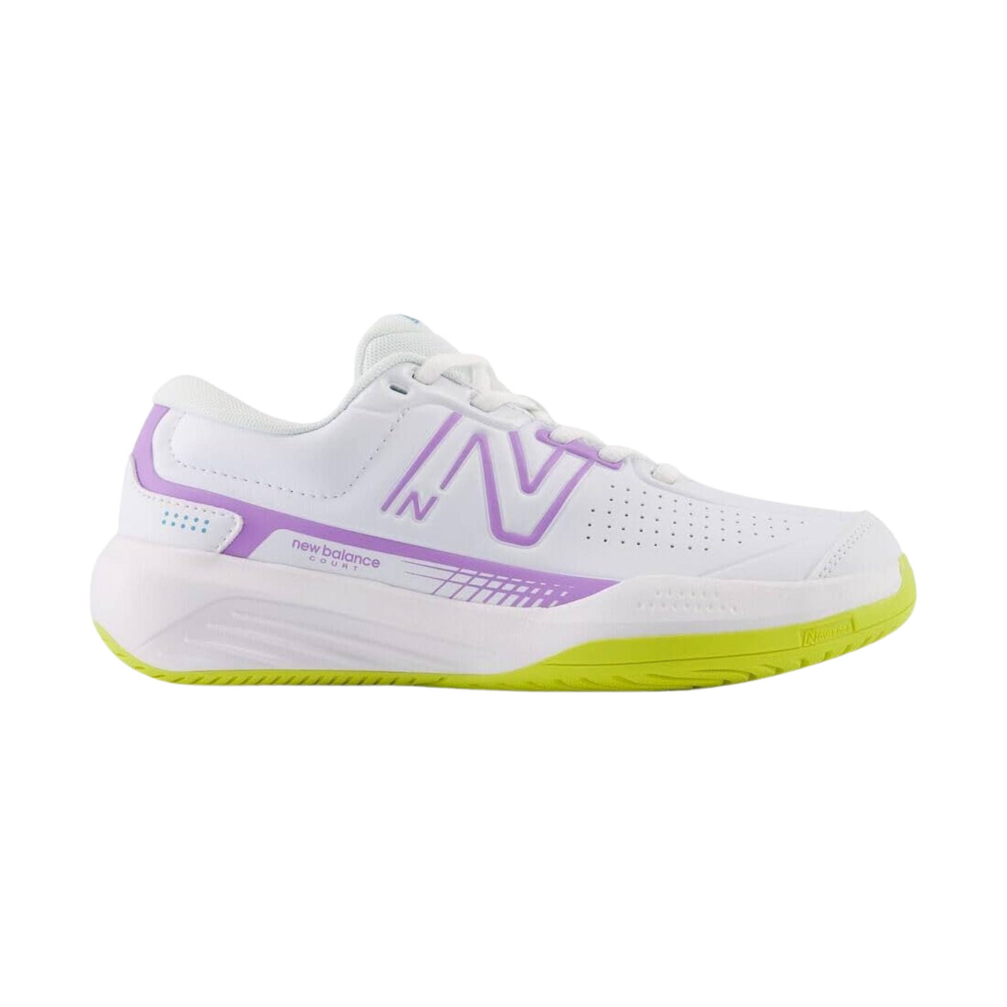 New Balance Women's 696v5 Court Tennis Shoes - White/Purple Fade by Lenny's Shoe & Apparel