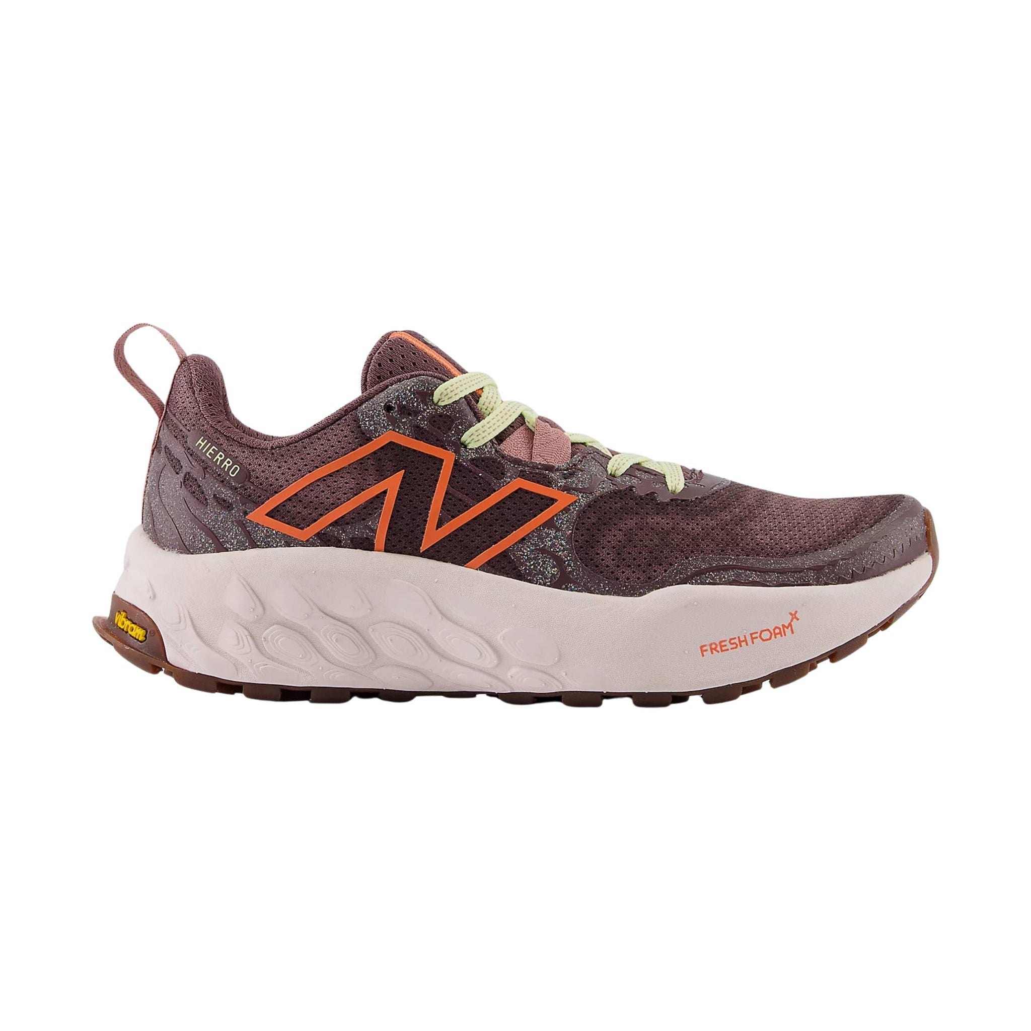 New Balance Women's Fresh Foam X Hierro v8 Trail Shoes - Licorice with Gulf Red and Pink Granite by Lenny's Shoe & Apparel