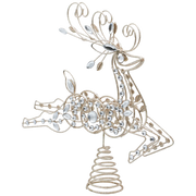 Crystal & Wire Reindeer Treetopper - 13 Inch