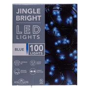 Jingle Bright 100 LED Light Set - Blue - Green Wire