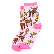 Duck and Moose Pink Kids Socks - Large (2-5)