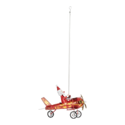 Springy Santa Bi-plane Ornament