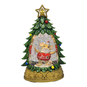 Charming Tails - Lighted Mouse Snowglobe Tree