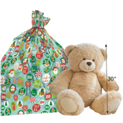 Wrap In A Hurry Jumbo Prismatic Foil Sack - Holiday Cheer on Prismatic Green