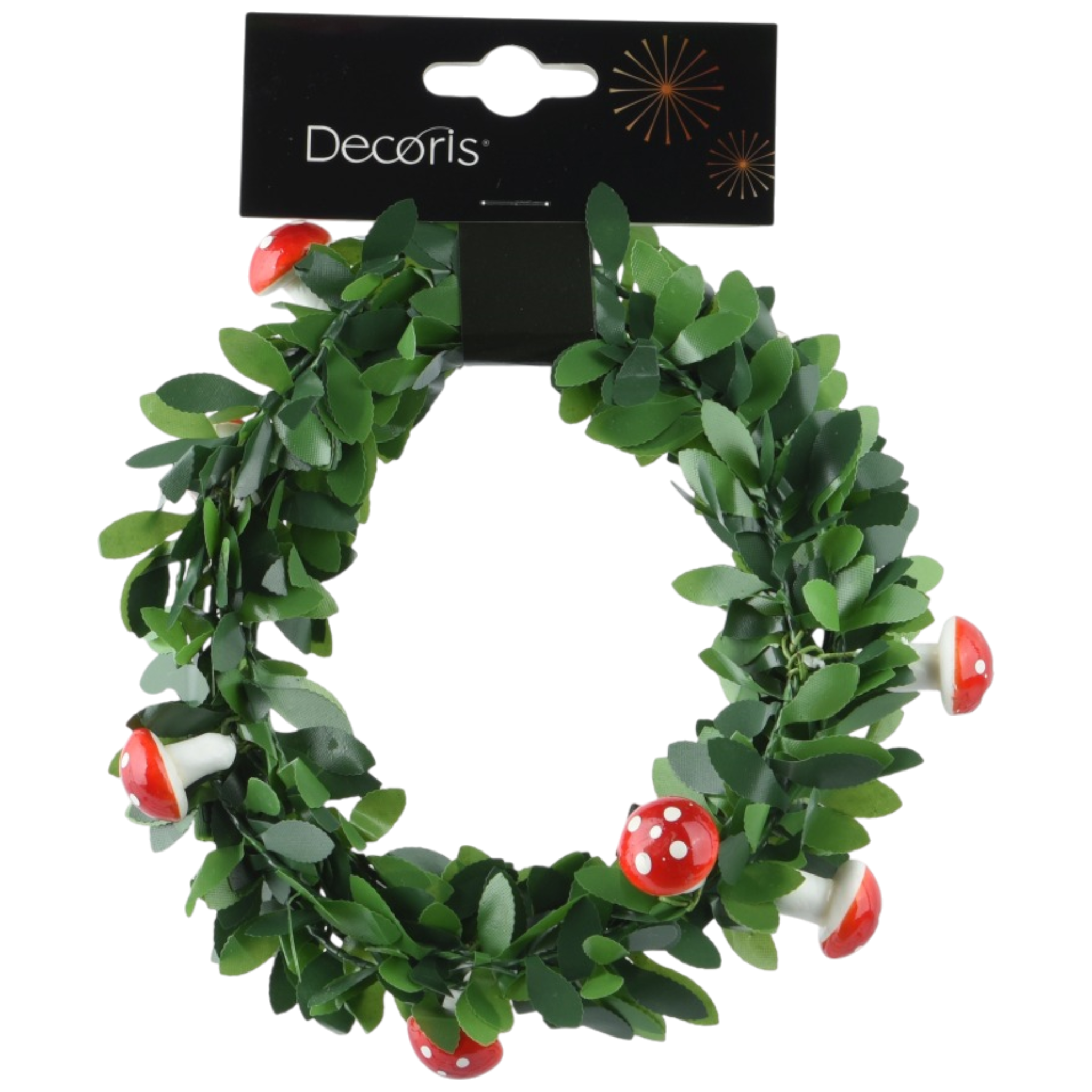 Whimsical Holly Garland - Mushroom Accents