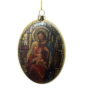 Stained Glass Style Holy Family With Baby Jesus Ornament
