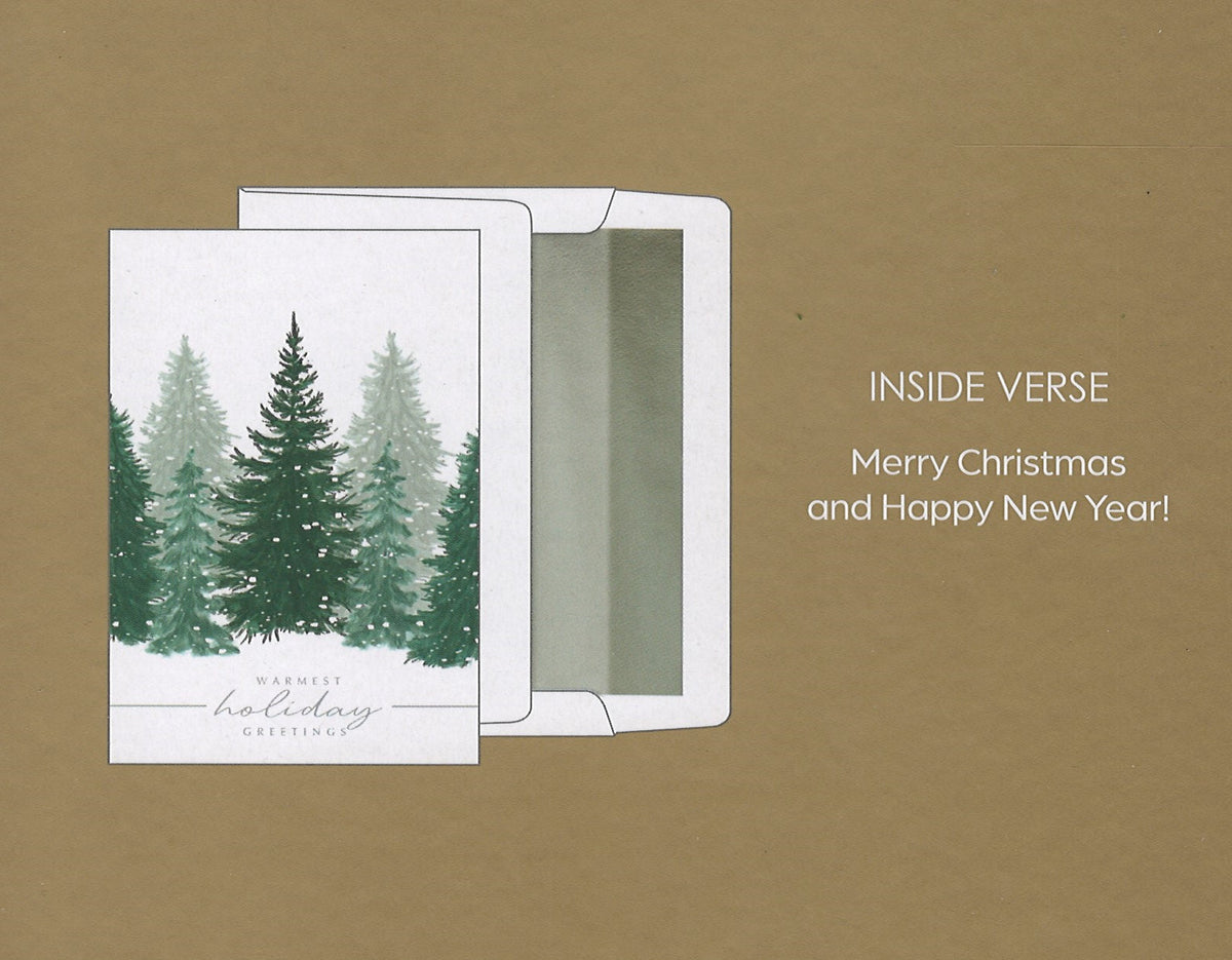 Foil Accented Embossed Cards (Winter Forest with Snow)