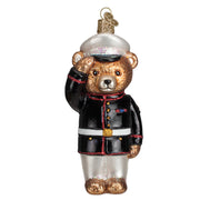 Marine Bear Glass Blown Ornament