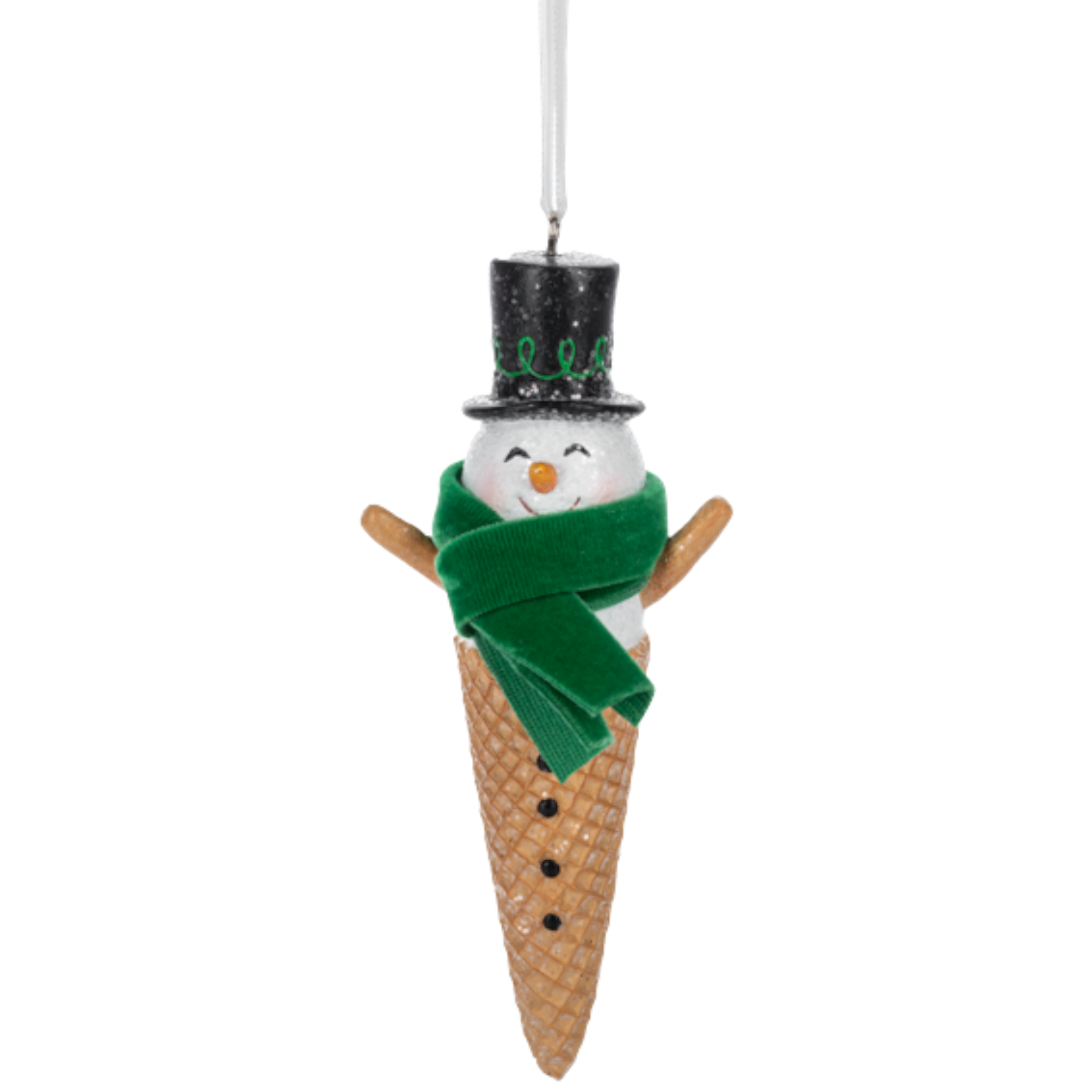 Snowman Waffle Cone Ornament -