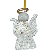 Spun Glass Angel Ornaments with Tree
