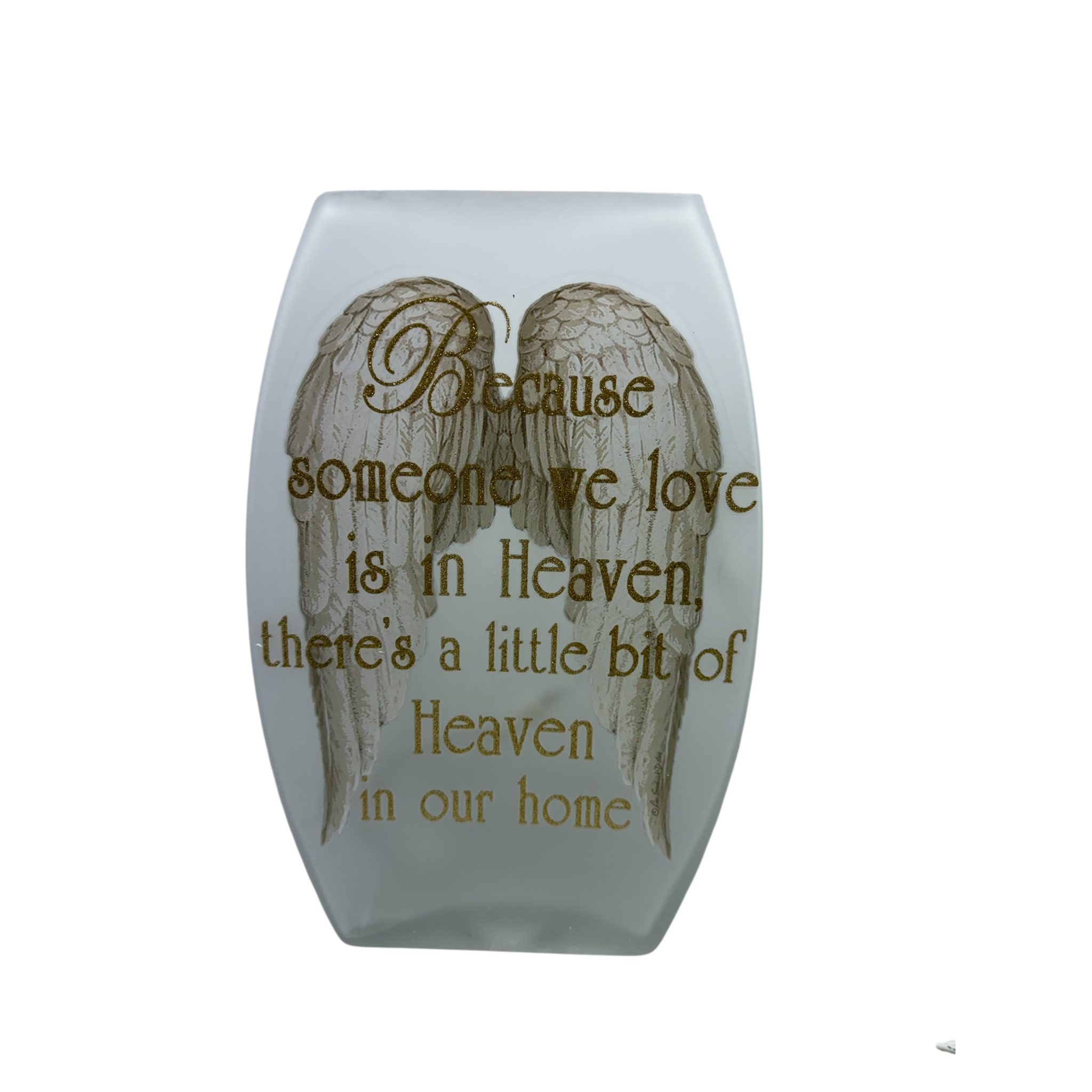 A Piece of Heaven is in our Home Lighted Vase - Gold Lettering