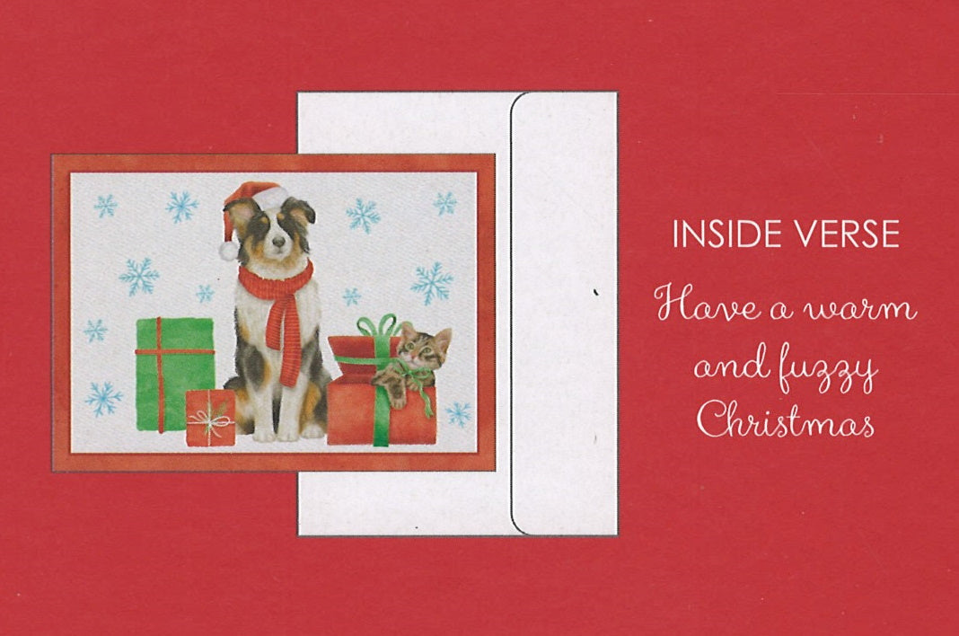 Love of Pets Boxed Cards (Dog with Gifts and Snowflakes)