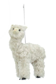Fluffy Alpaca Ornament - Beige