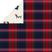 Plaid Pup Reverse Wrapping Paper