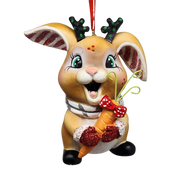 Jolly Bunny Ornament - Approximately 4 Inches