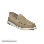 Nunn Bush Men's Luca Suede Moc Toe Venetian Slip On Shoes - Stone