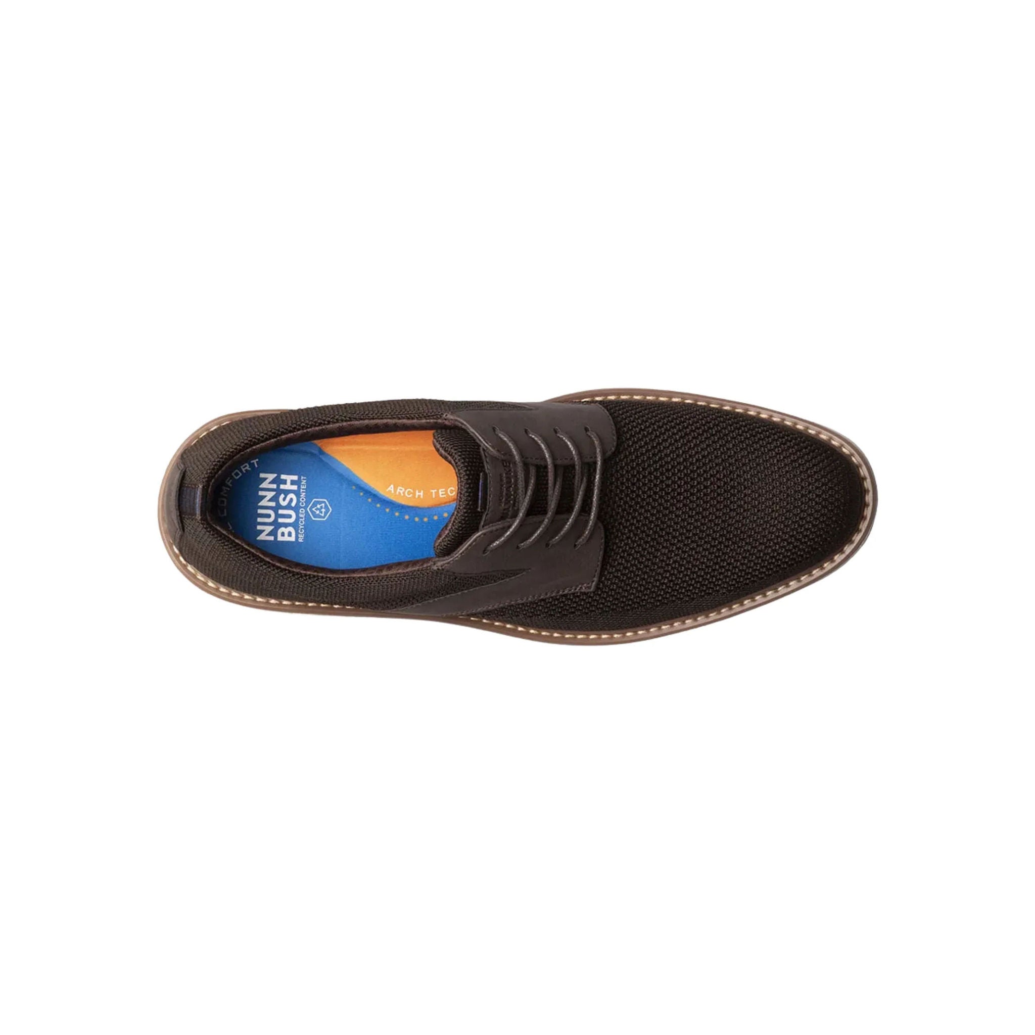 Nunn Bush Men's Griff Knit Plain Toe Oxford Shoes - Brown by Lenny's Shoe & Apparel