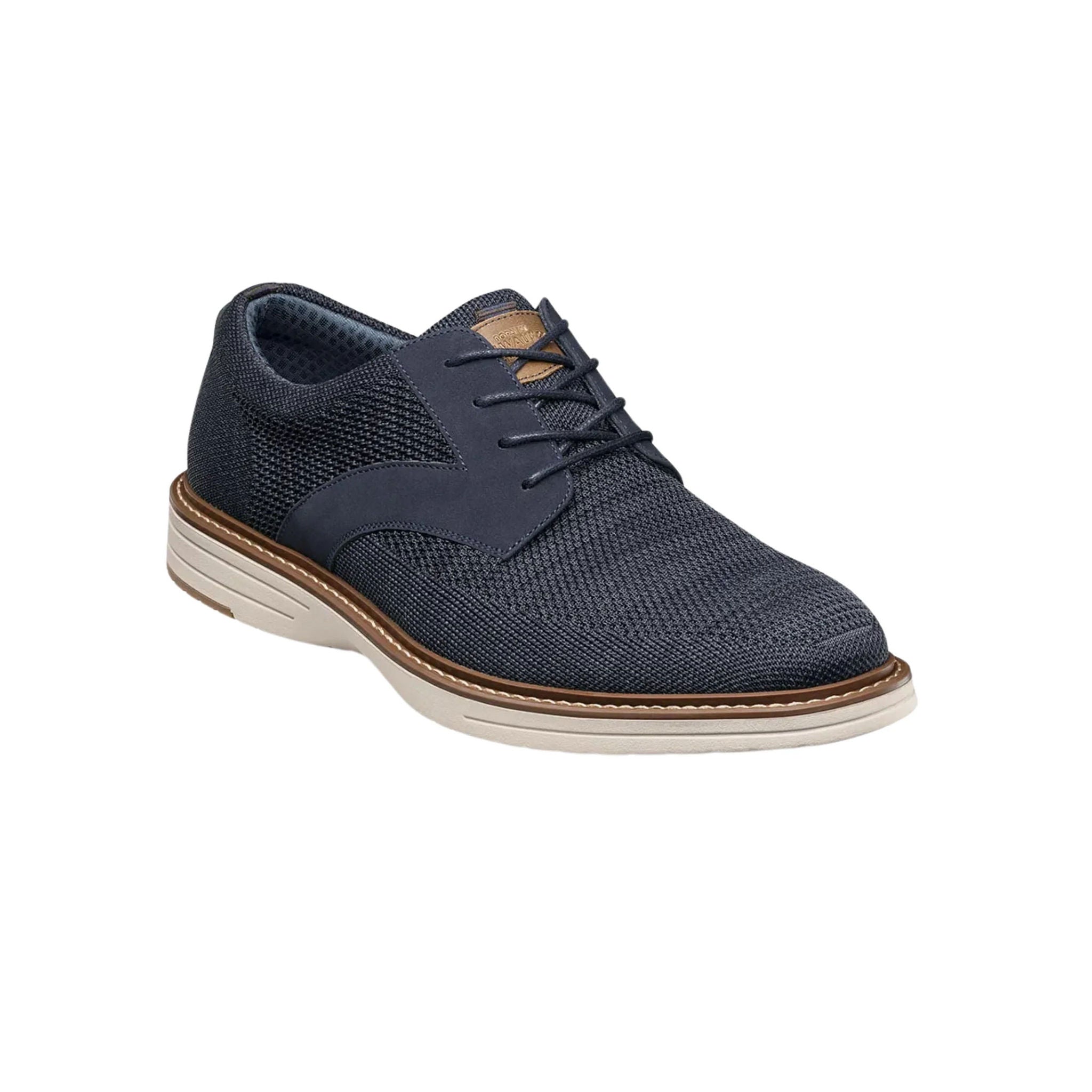 Nunn Bush Men's Griff Knit Plain Toe Oxford Shoes - Navy by Lenny's Shoe & Apparel