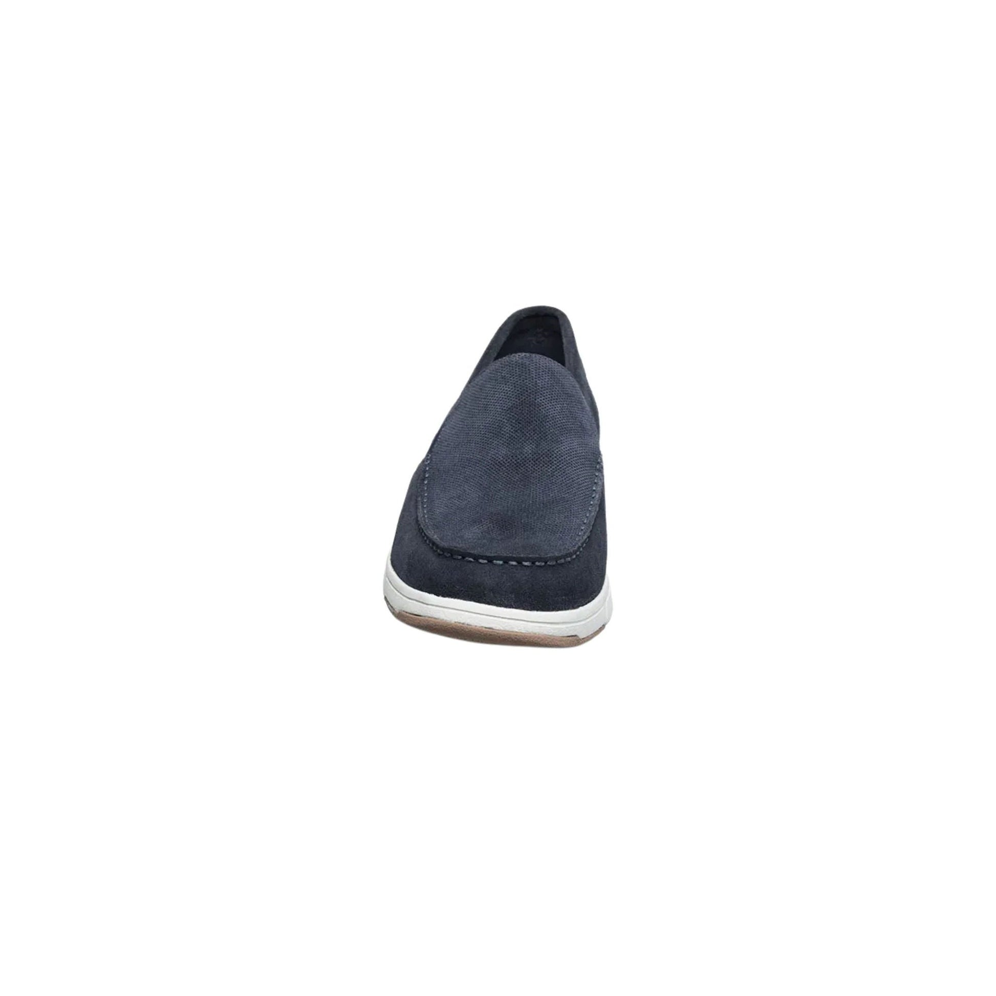 Nunn Bush Men's Luca Suede Moc Toe Venetian Slip On Shoes - Navy by Lenny's Shoe & Apparel