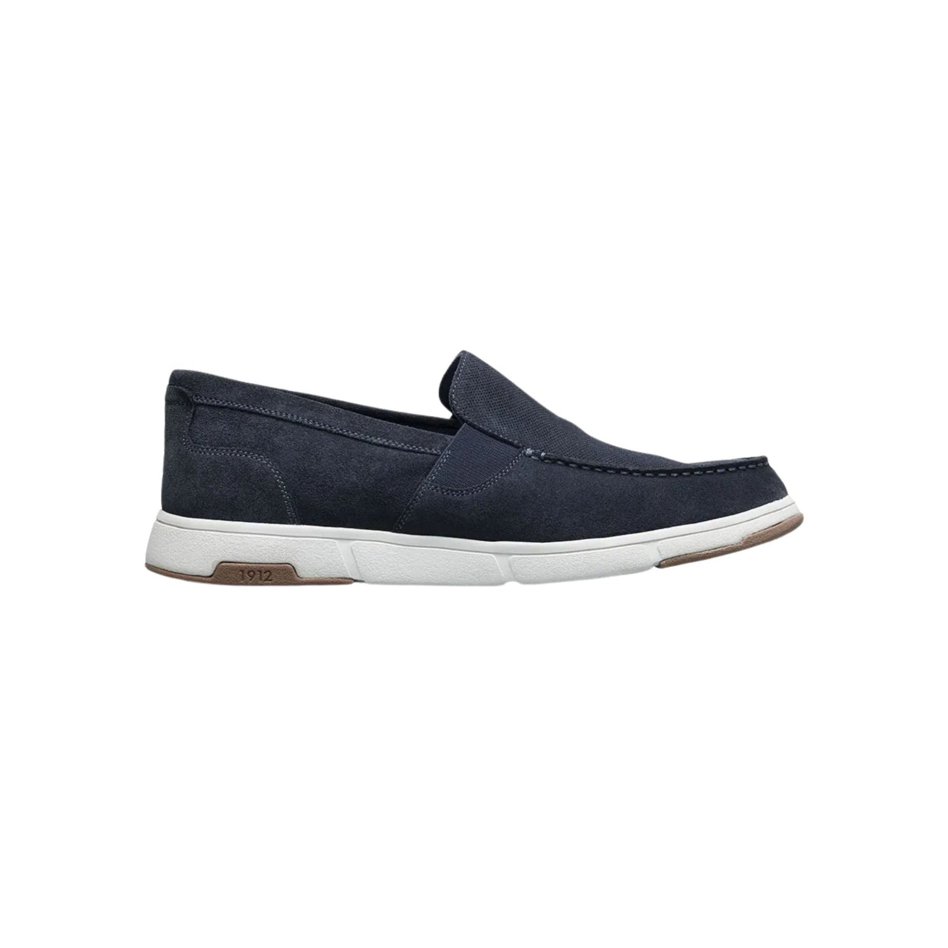 Nunn Bush Men's Luca Suede Moc Toe Venetian Slip On Shoes - Navy by Lenny's Shoe & Apparel