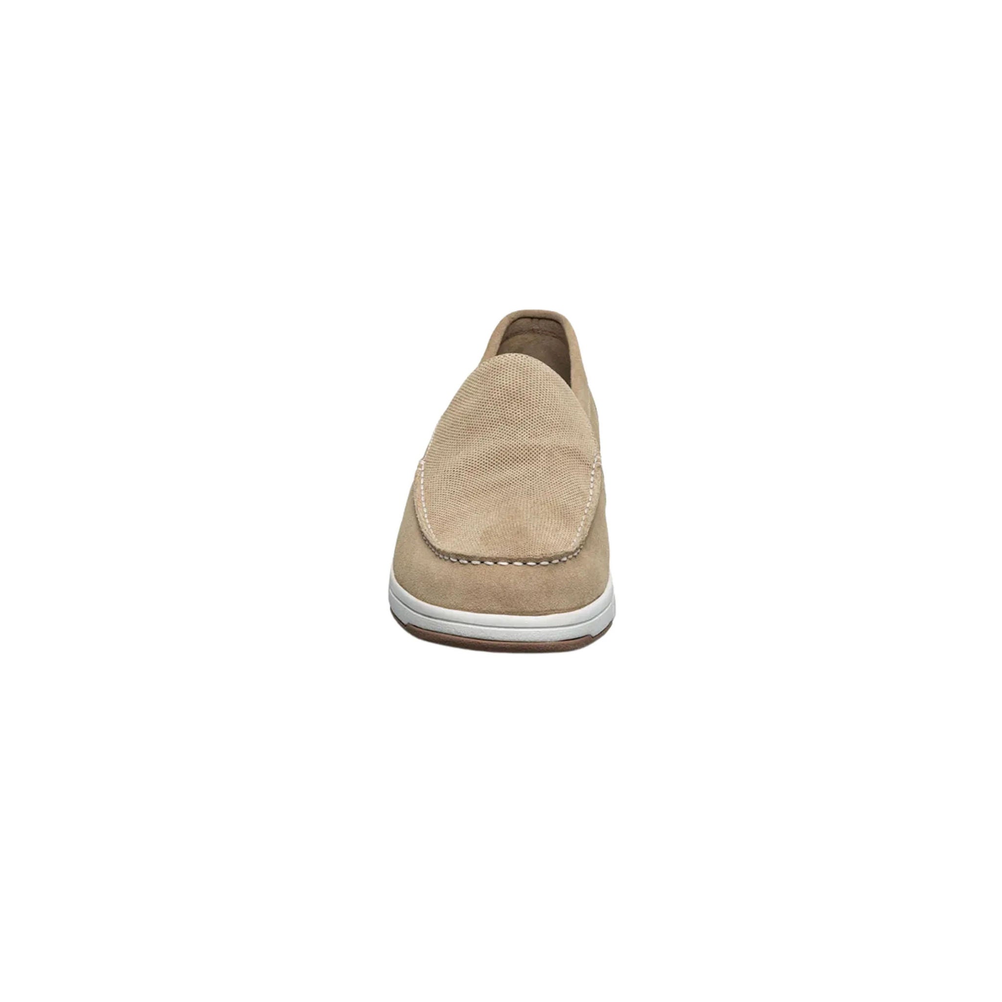 Nunn Bush Men's Luca Suede Moc Toe Venetian Slip On Shoes - Stone by Lenny's Shoe & Apparel