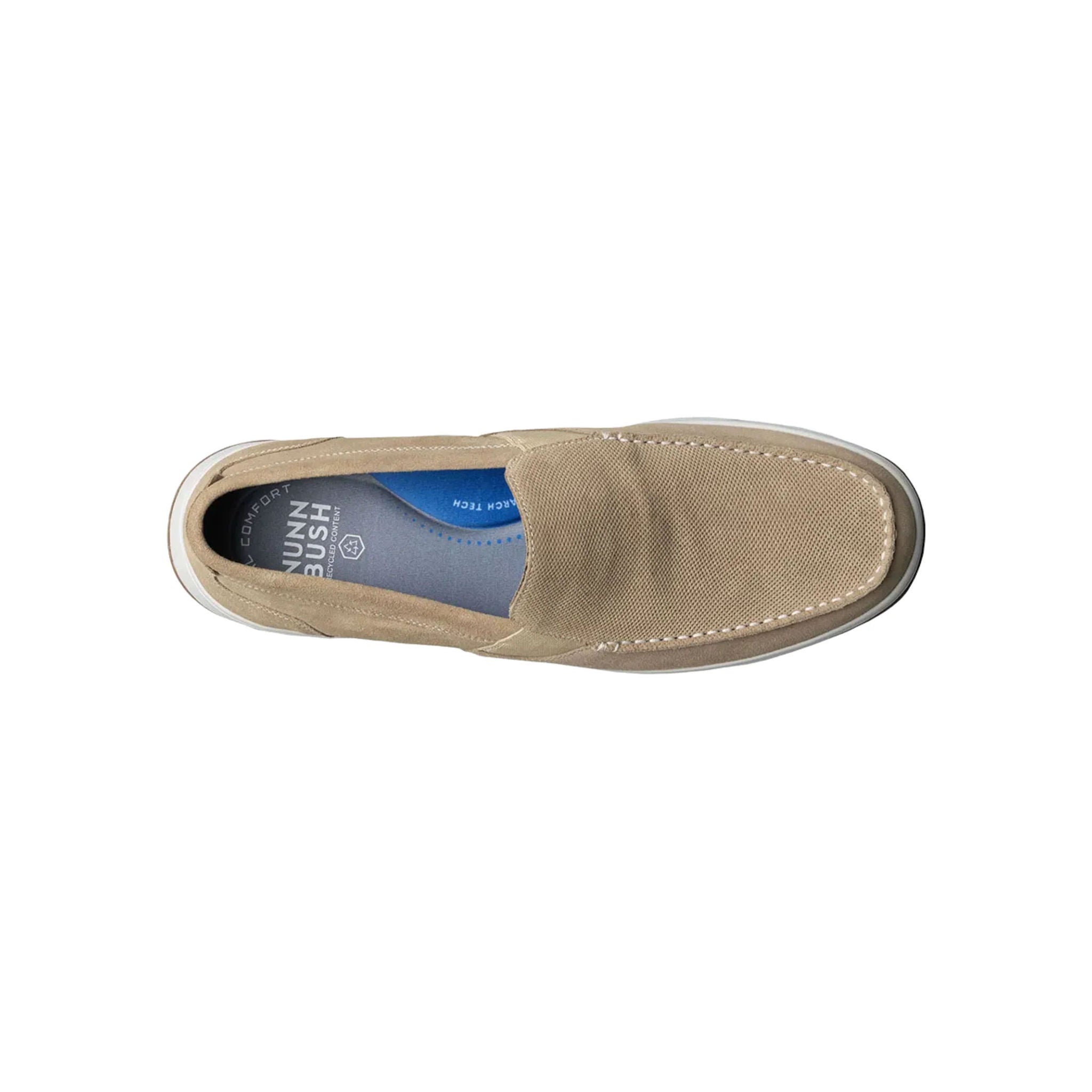 Nunn Bush Men's Luca Suede Moc Toe Venetian Slip On Shoes - Stone by Lenny's Shoe & Apparel