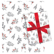 Christmas Botanical Wrap (White and Red) - 80 Sq. Feet