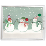 Handmade Greetings Boxed Cards - Three Snowmen