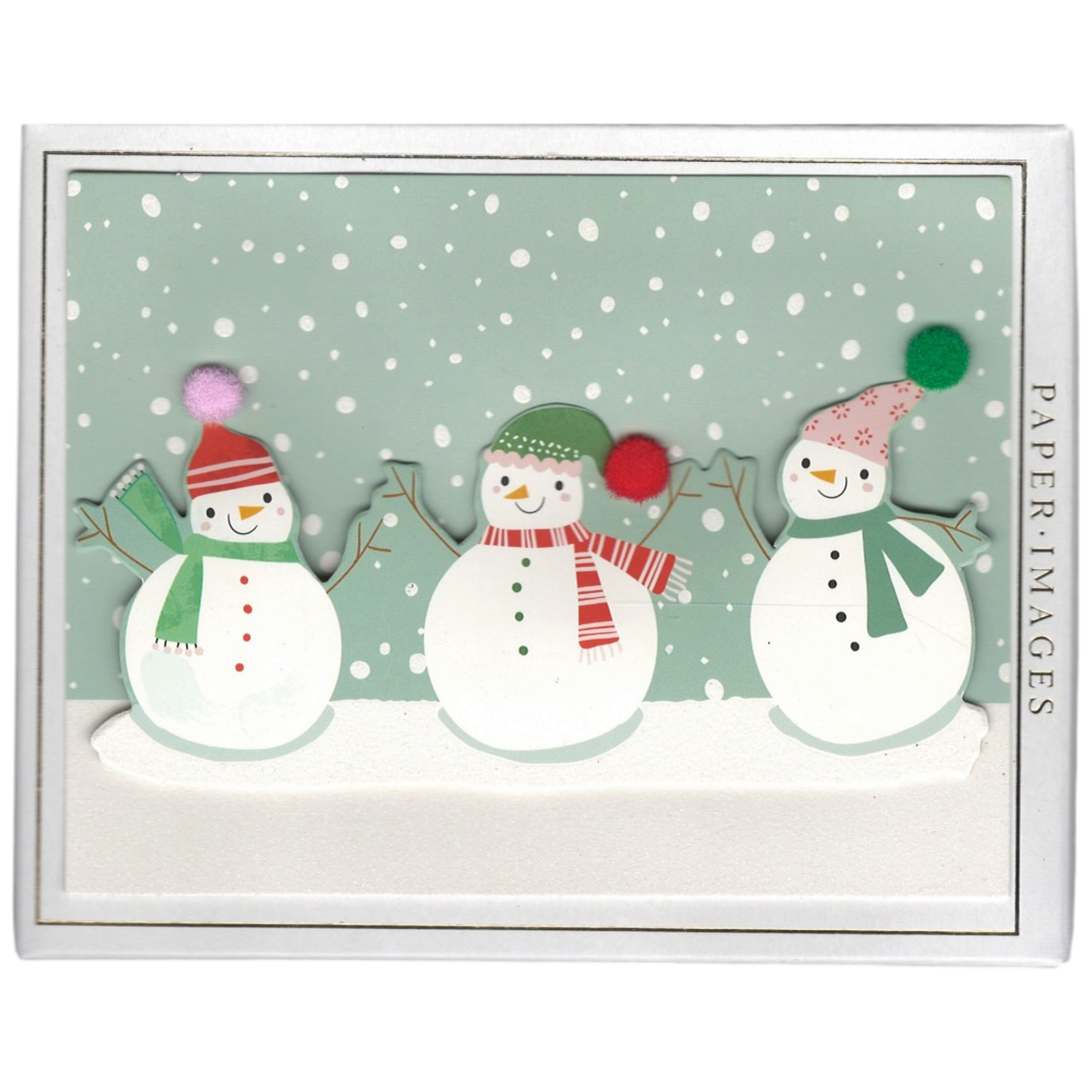 Handmade Greetings Boxed Cards - Three Snowmen