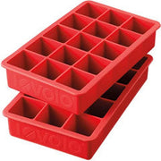Perfect Cube Ice Tray - Silicone 15 pocket Cayenne 2pk by Homeportonline