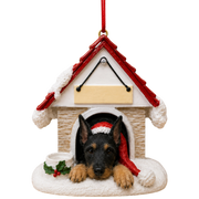 Ceramic Doghouse Ornament - Doberman