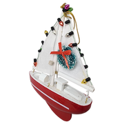 Festive Sailboat Hanging Ornament -