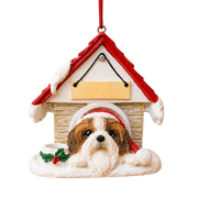 Ceramic Doghouse Ornament - Shih Tzu Tan