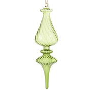 10" Green Transparent Teardrop Finial Ornament