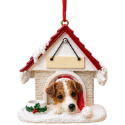 Ceramic Doghouse Ornament - Jack Russell